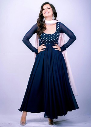 Faux Blooming Designer Gown With Dupatta